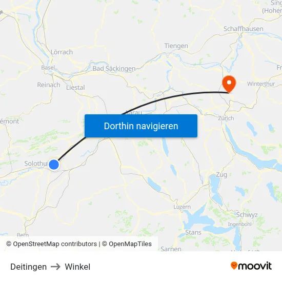 Deitingen to Winkel map