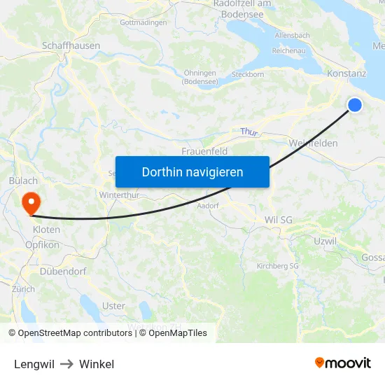 Lengwil to Winkel map