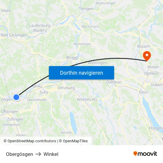 Obergösgen to Winkel map