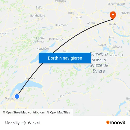 Machilly to Winkel map