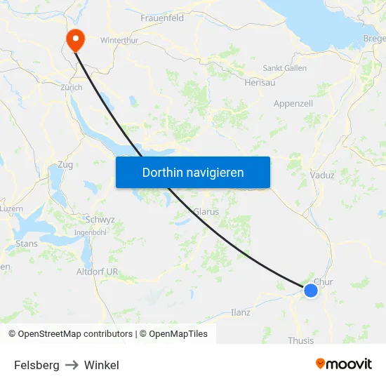 Felsberg to Winkel map