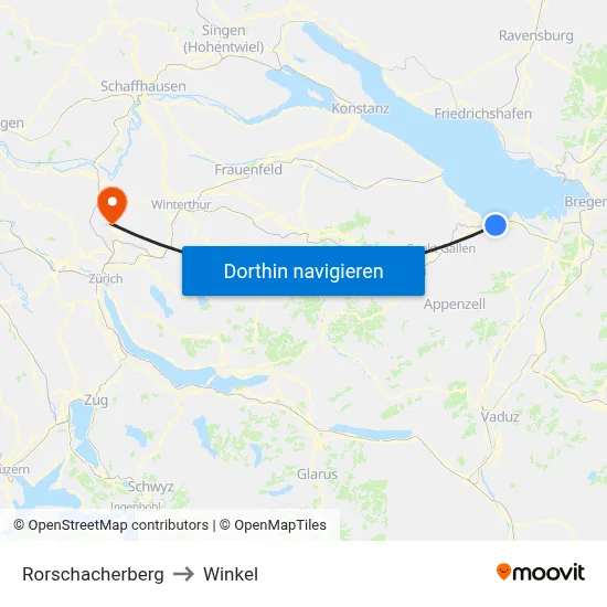 Rorschacherberg to Winkel map