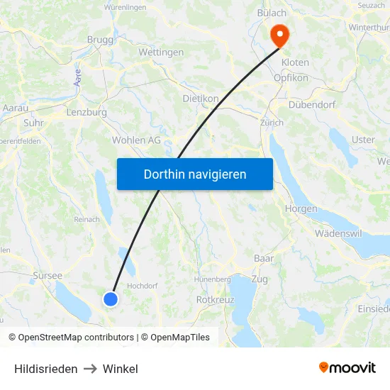 Hildisrieden to Winkel map