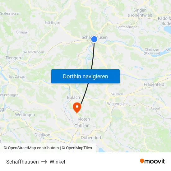 Schaffhausen to Winkel map