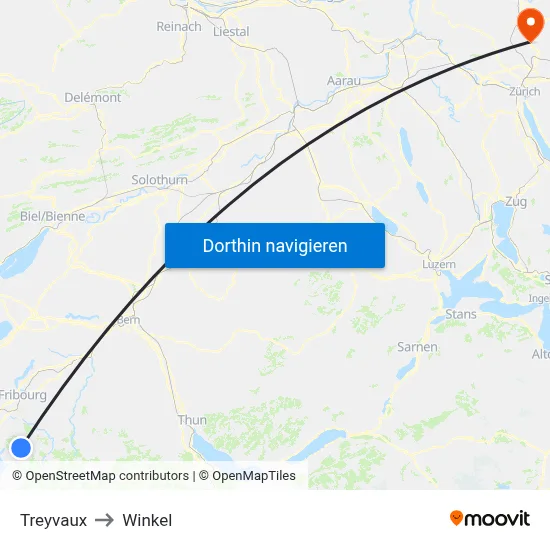 Treyvaux to Winkel map