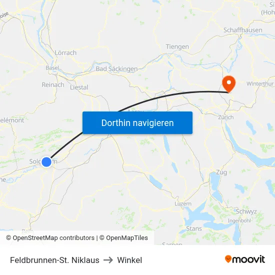 Feldbrunnen-St. Niklaus to Winkel map