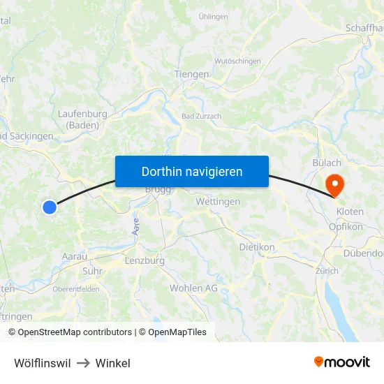 Wölflinswil to Winkel map