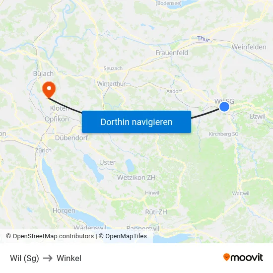 Wil (Sg) to Winkel map