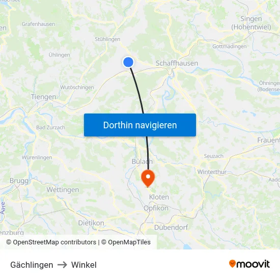 Gächlingen to Winkel map