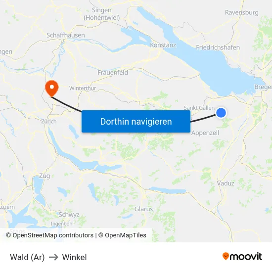 Wald (Ar) to Winkel map