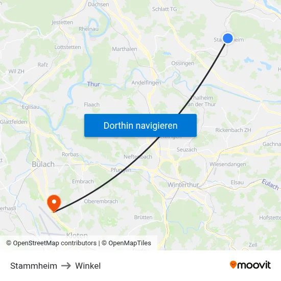 Stammheim to Winkel map