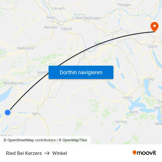 Ried Bei Kerzers to Winkel map