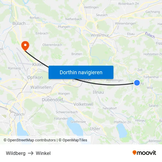 Wildberg to Winkel map