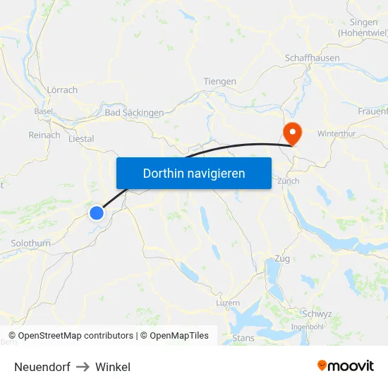 Neuendorf to Winkel map