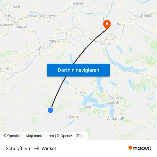 Schüpfheim to Winkel map