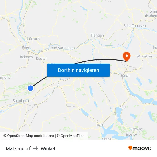 Matzendorf to Winkel map