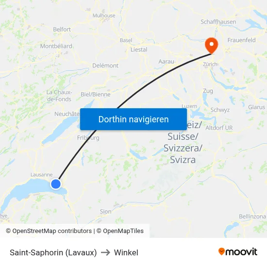 Saint-Saphorin (Lavaux) to Winkel map