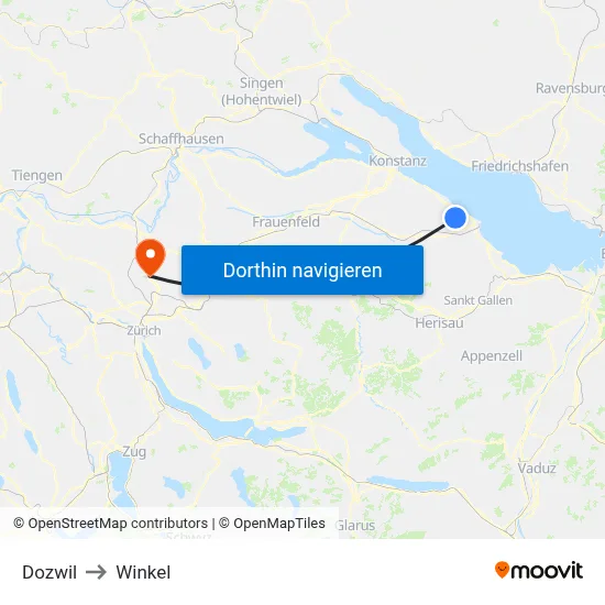 Dozwil to Winkel map