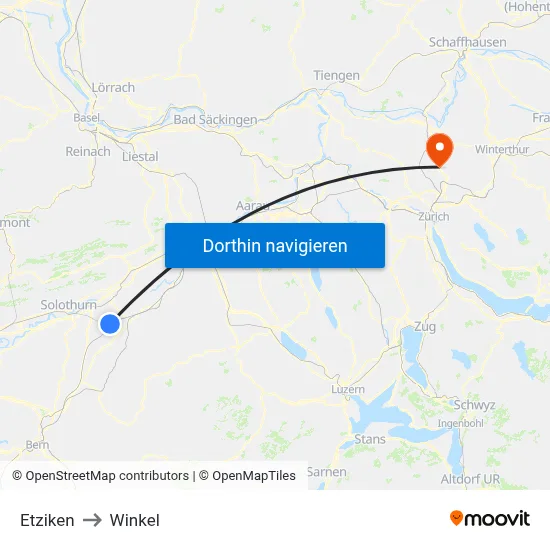 Etziken to Winkel map