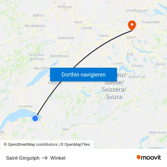 Saint-Gingolph to Winkel map