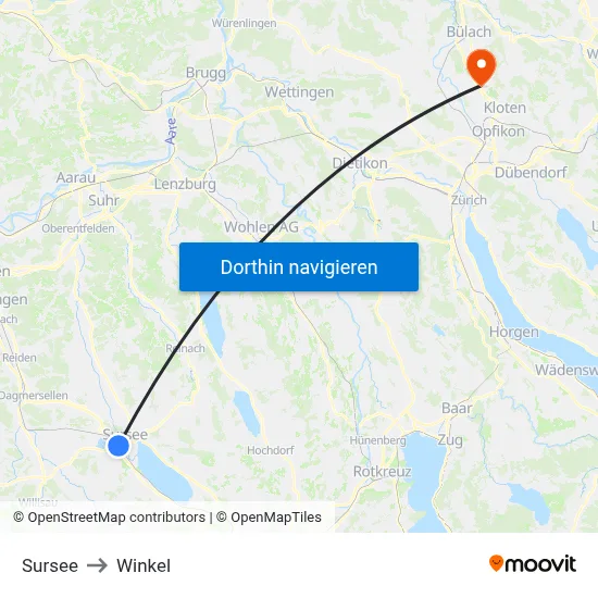 Sursee to Winkel map