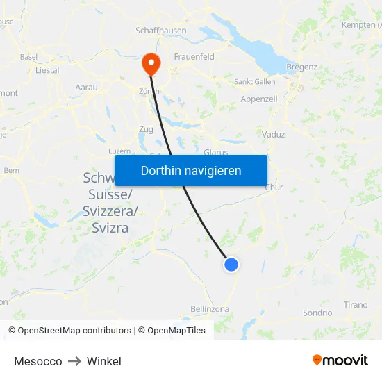 Mesocco to Winkel map