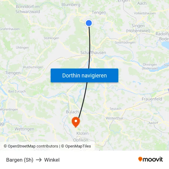 Bargen (Sh) to Winkel map