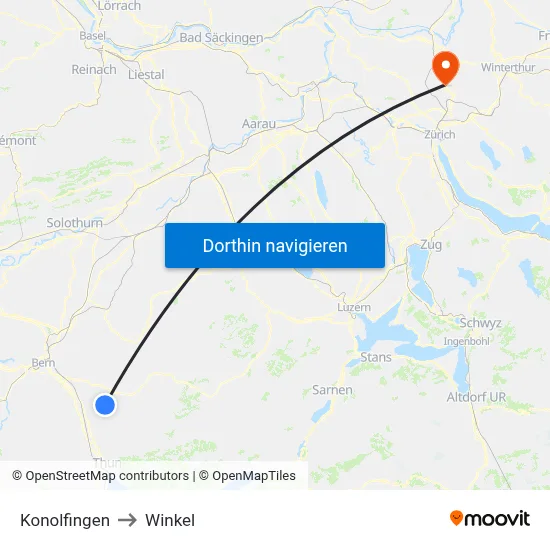 Konolfingen to Winkel map