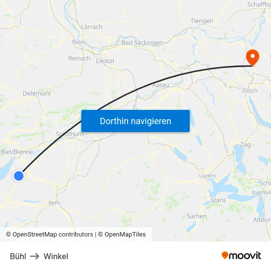 Bühl to Winkel map