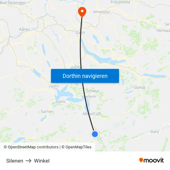 Silenen to Winkel map