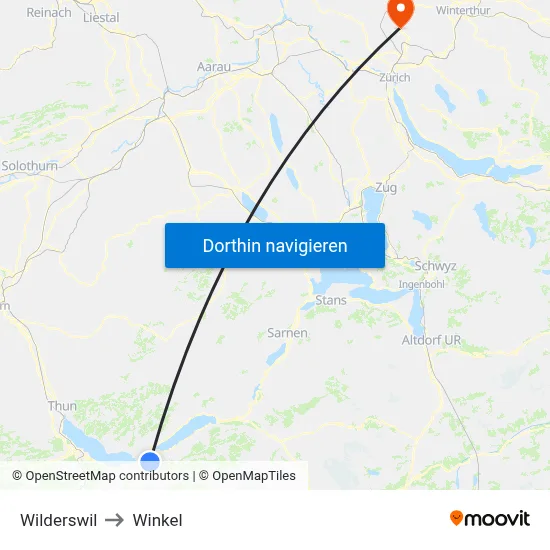 Wilderswil to Winkel map