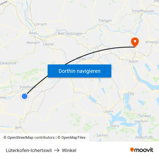 Lüterkofen-Ichertswil to Winkel map