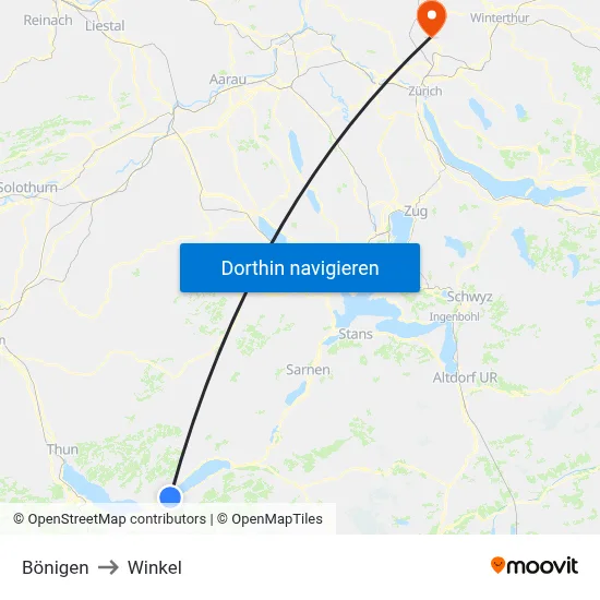 Bönigen to Winkel map