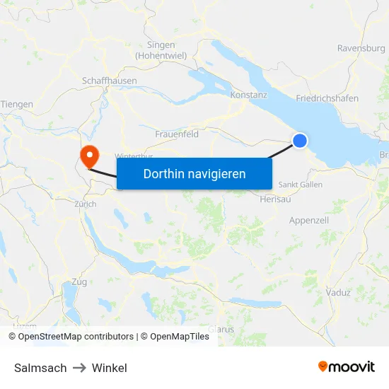 Salmsach to Winkel map