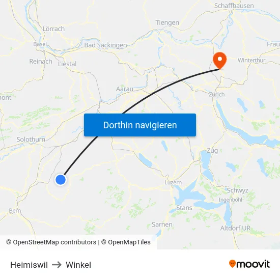 Heimiswil to Winkel map