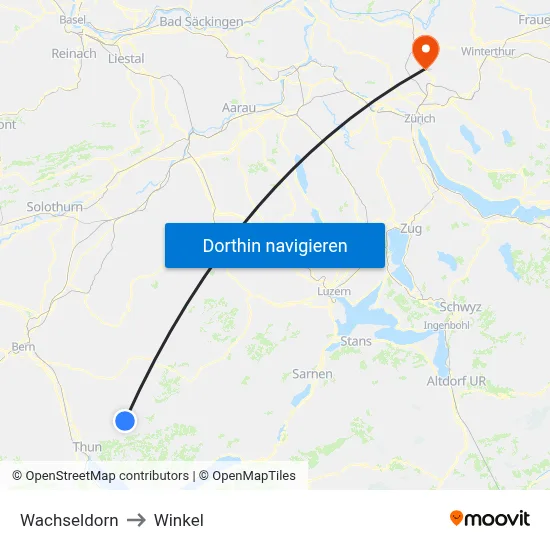 Wachseldorn to Winkel map