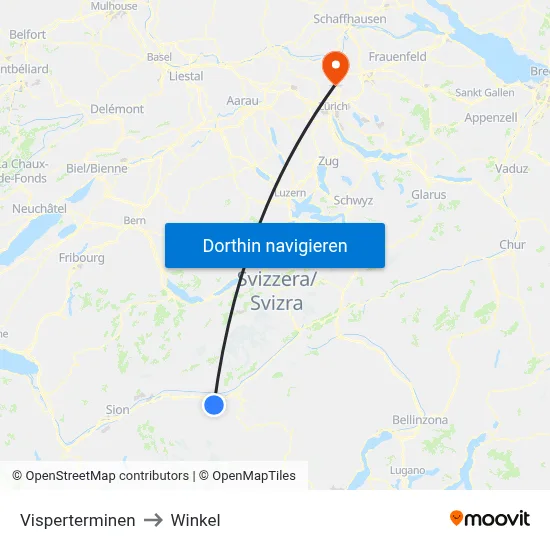Visperterminen to Winkel map