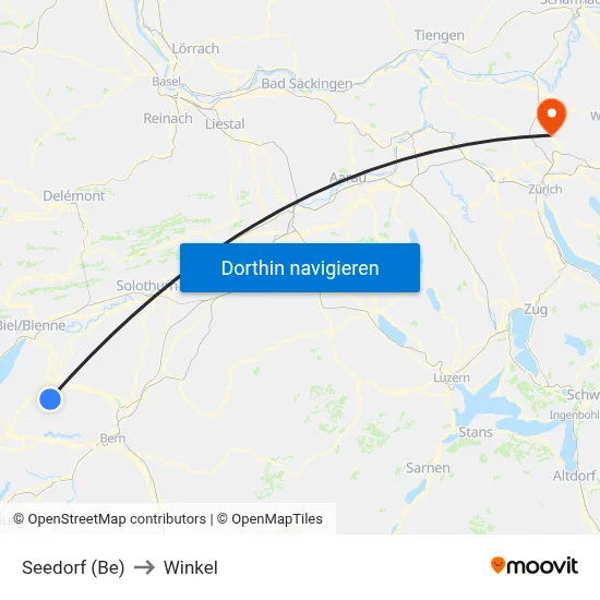 Seedorf (Be) to Winkel map