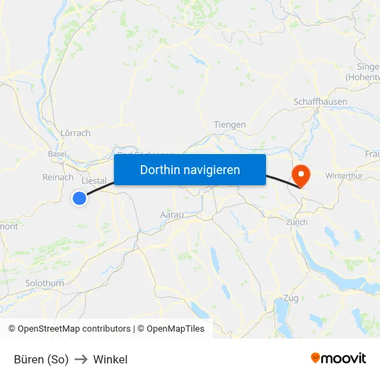 Büren (So) to Winkel map