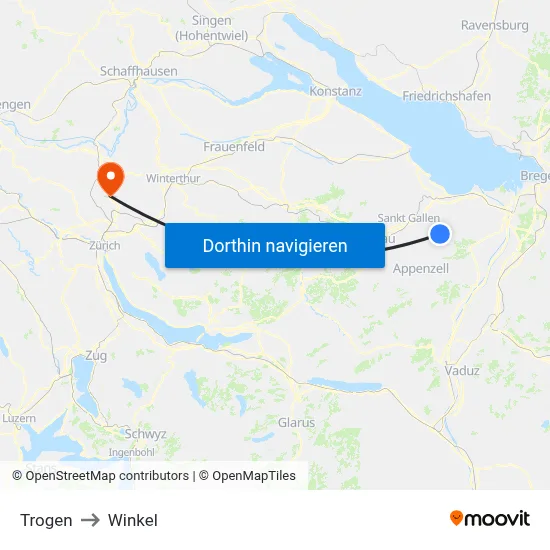 Trogen to Winkel map