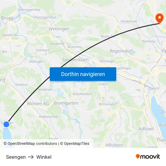 Seengen to Winkel map