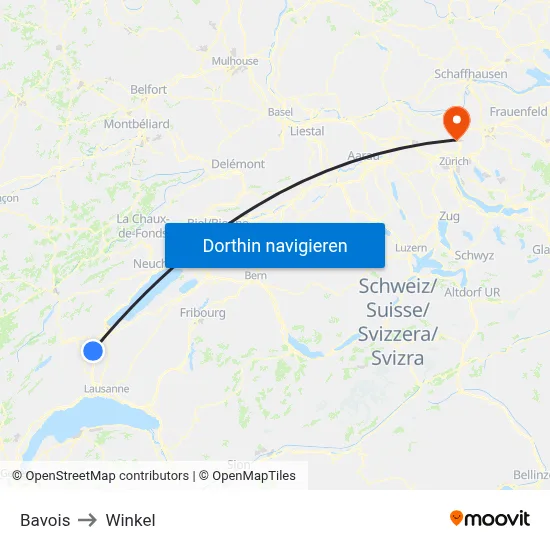 Bavois to Winkel map