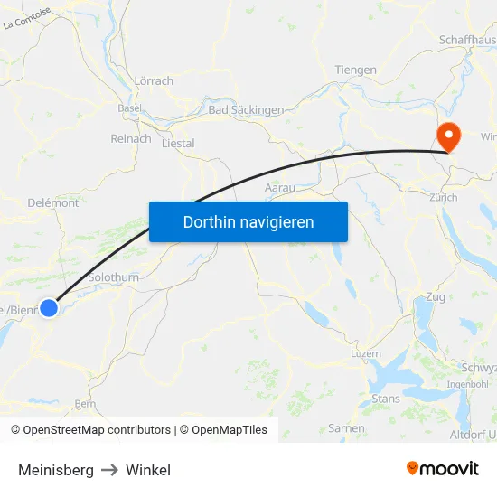 Meinisberg to Winkel map