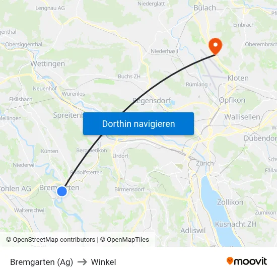 Bremgarten (Ag) to Winkel map