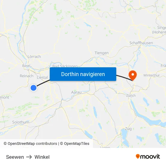 Seewen to Winkel map