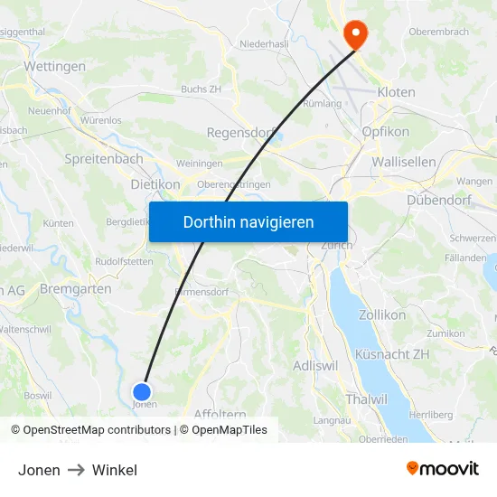 Jonen to Winkel map
