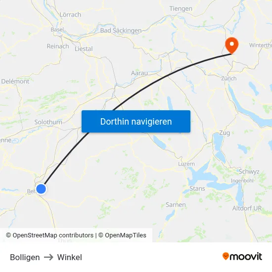 Bolligen to Winkel map