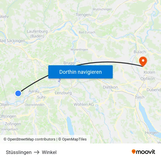 Stüsslingen to Winkel map