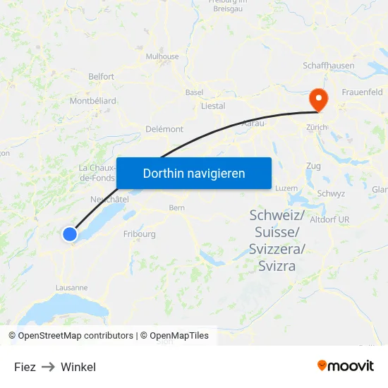 Fiez to Winkel map