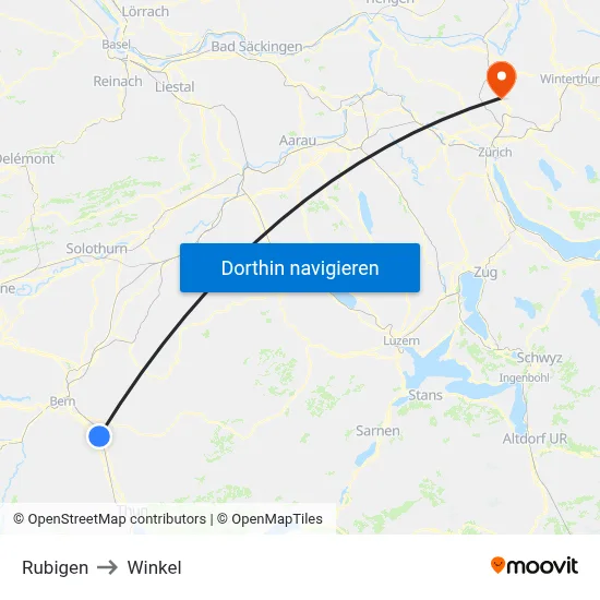 Rubigen to Winkel map